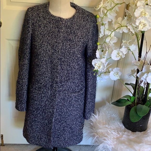 Stile Benetton blue pea coat size 4 - Picture 1 of 7